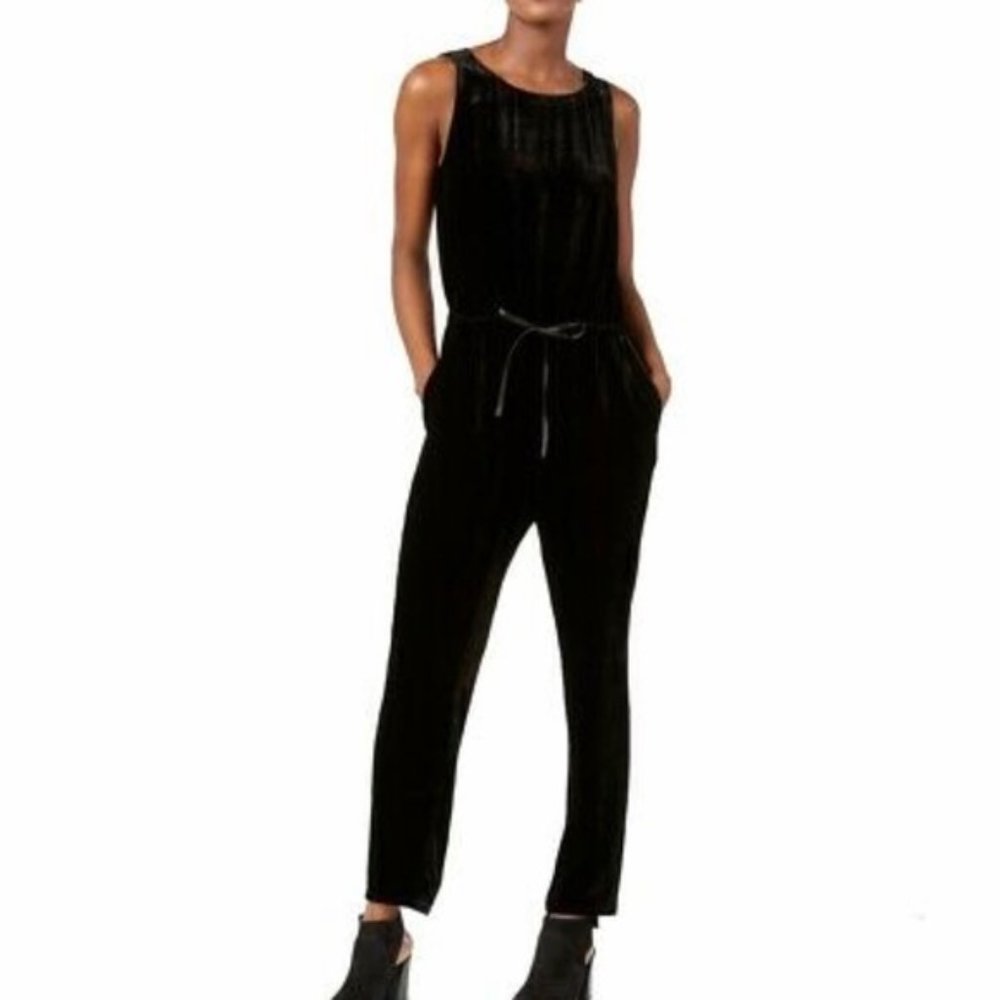 Black Velvet Jumpsuit by Eileen Fisher S M